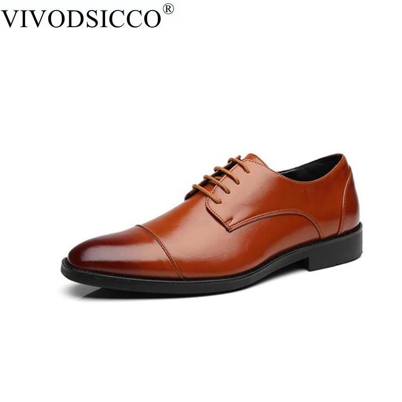 VIVODSICCO Luxury Brands Classics Pointed Toe Men Formal Shoes Business