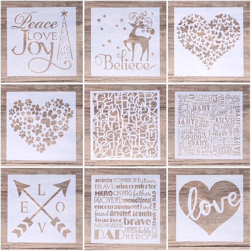 

9 pcs DIY Craft Layering Candy Background Stencil For Wall Painting Scrapbooking Stamping Album Decorative Embossing Paper Cards