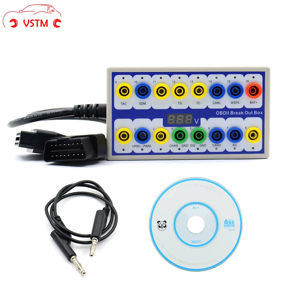 

2019 VSTM Auto car Break out Box OBDII obd Breakout Box Car Protocol Detector car obd2 interface car monitor Obd2 Pin Out Box