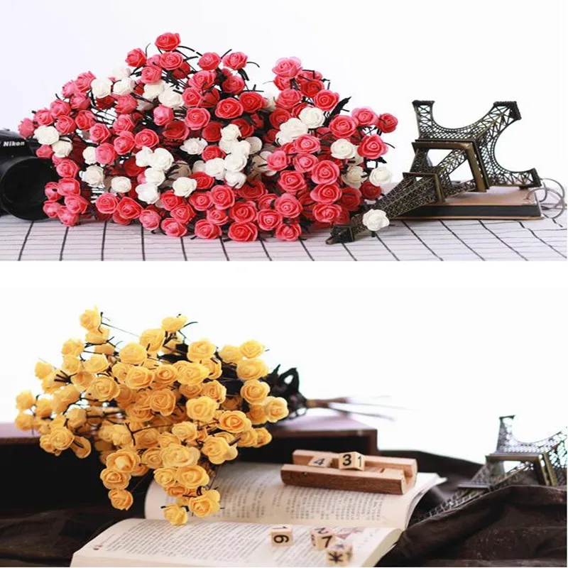 length 65cm 15Pieces Red Purple pink Artificial Rose Flower Wedding Decoration Valentine's Day gift fake flower