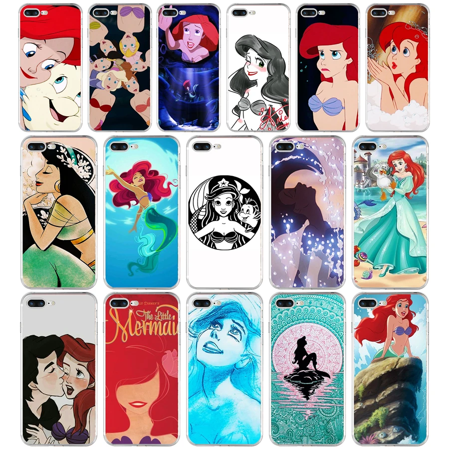

07SD Mandala Mermaid ariel the little Princess design Soft TPU Silicone Cover Case For Apple iPhone 6 6s 7 8 plus Case
