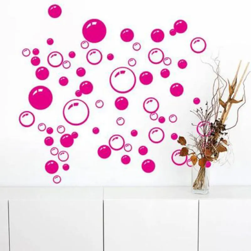 

43Pcs/Set Bubbles And Circles Removable Vinyl Home Decoration Wall Stickers Kids Room Bathroom Waterproof Sticker NR02