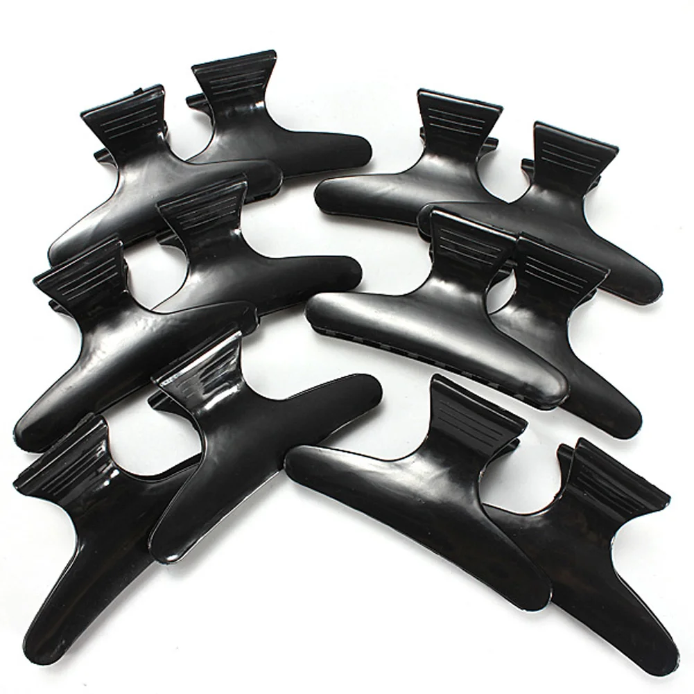 12pcs Hairdressers Salon Butterfly Hair Claw Clip Black High Quality