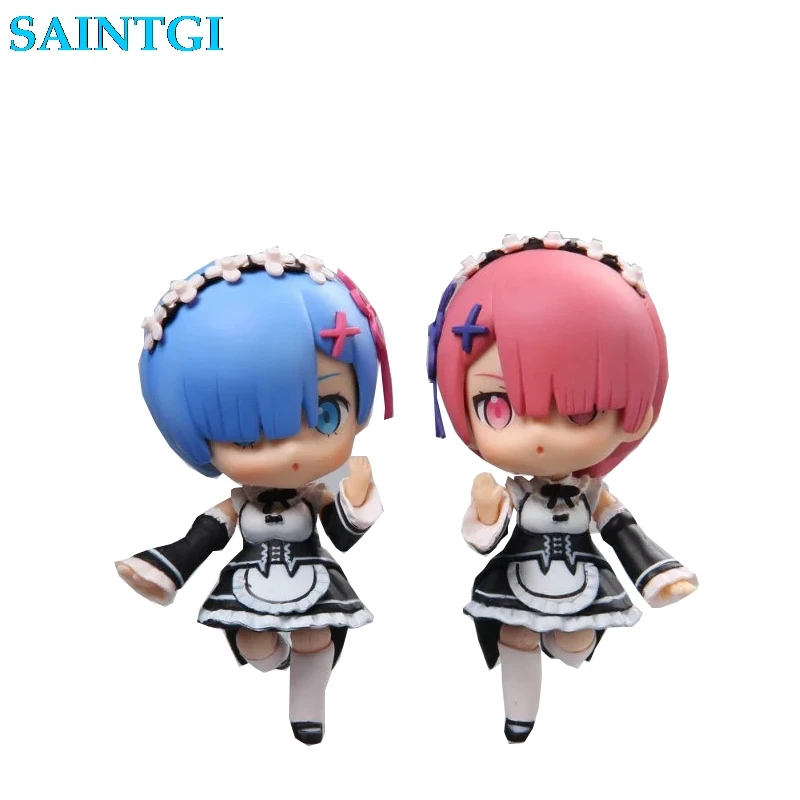 SAINTGI ноль Hajimeru NENDOROID Isekai Seikatsu Rem ОЗУ японского аниме фигурку игрушки 10 см 2 шт. ПВХ