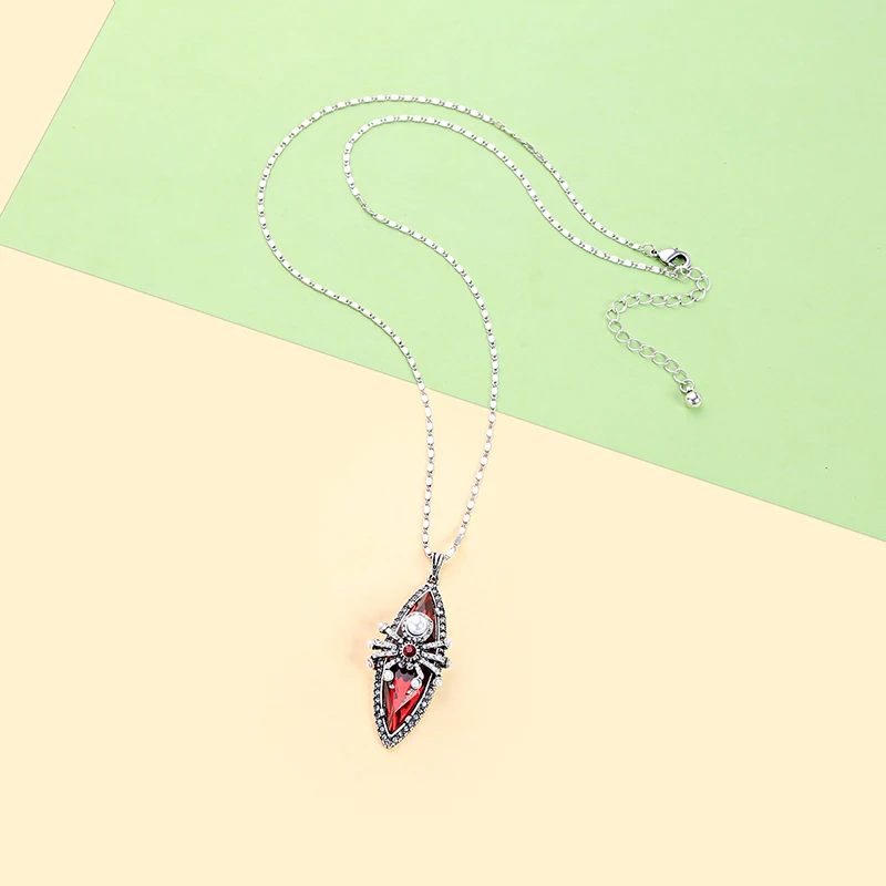 Винтажные модные ювелирные изделия Длинные акриловые ногти ожерелье для женщин Красный искусственный жемчуг из смолы ожерелье и подвески