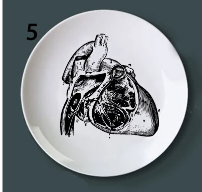 Декоративная тарелка с изображением человеческого тела, художественный керамический поднос для посуды, Клубная цена, веселое блюдо с черепом, креативный Набор для украшения кухни - Цвет: 5