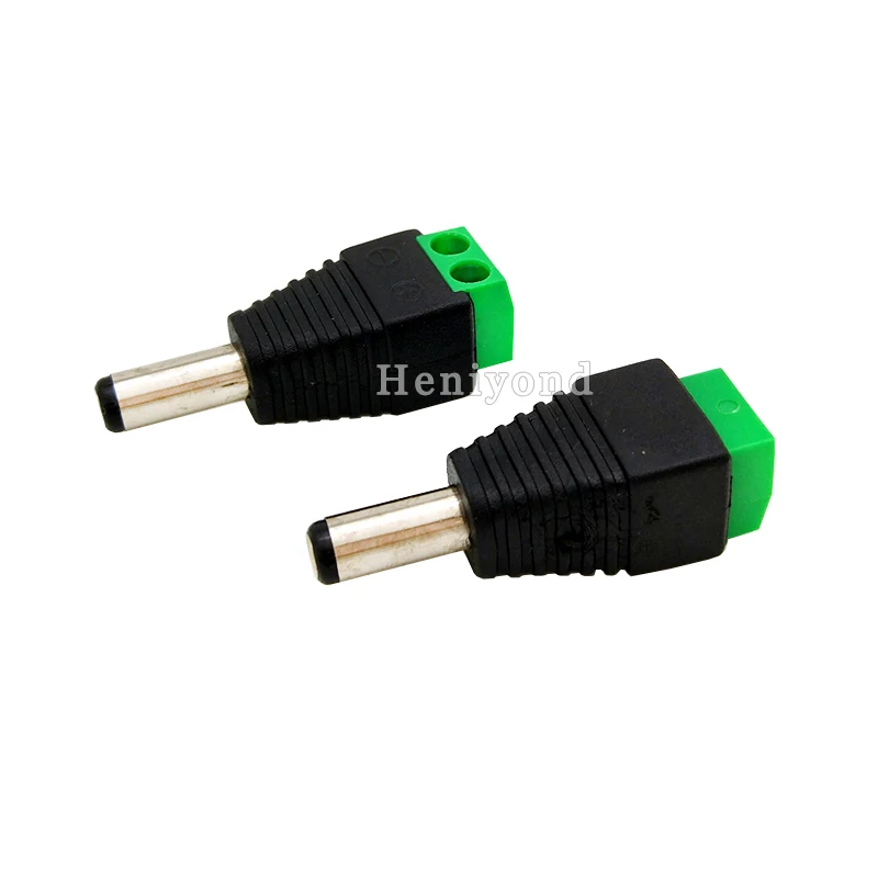 10Pcs New 5.5mm x 2.1mm DIY Male CCTV LED Male DC Power Plug Jack Adapter Connector