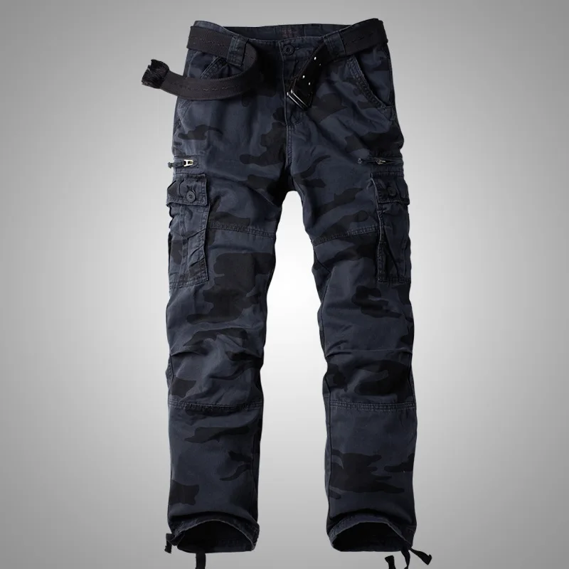 1866E blue camo Мужские тренировочные камуфляжные военные тактические штаны для активного отдыха, альпинизма, спорта, кемпинга, пешего туризма, мульти-карманные прямые рабочие брюки - Цвет: 1866E blue camo
