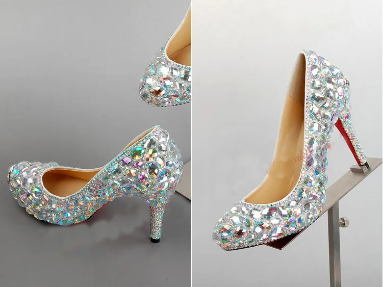 silver crystal shoes