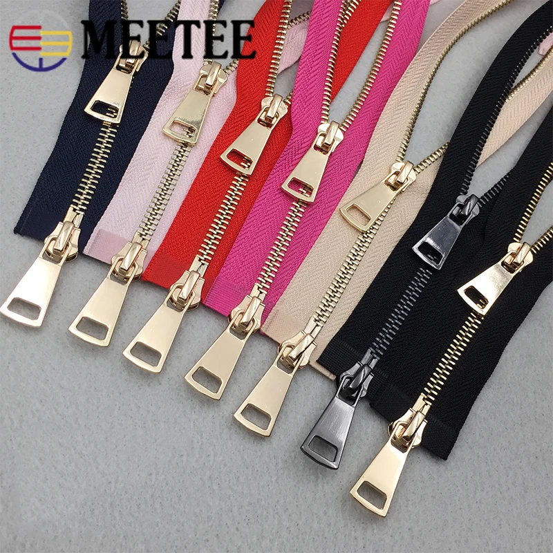 

2pcs Meetee 5# Metal Zipper 120cm Double Sliders Open-End Zip for Sewing Down Jacket Coat Clothing Accessories DIY Tailor Craft