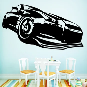 

Drop Shipping Sports Car Wall Sticker Art Stickers Modern Fashion For Living Room Company School Office Decoration Decal Mural