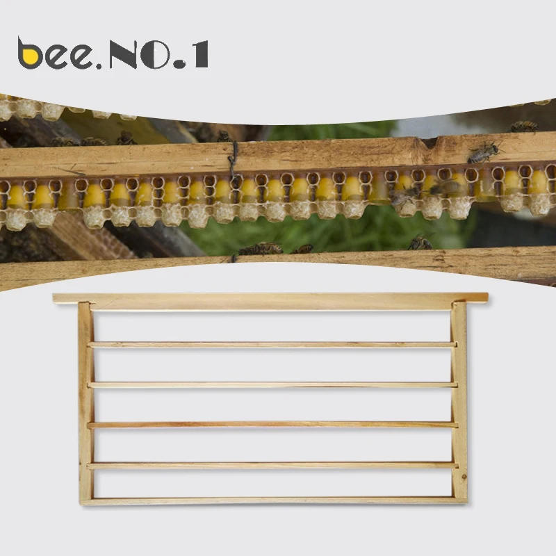 

BEE.NO.1 Beekeeping Dedicated Take Bee Pulp Frame Tool 48.8*22.5cm Brown Single Row of Wood Take the Bee Pulp King Equipment
