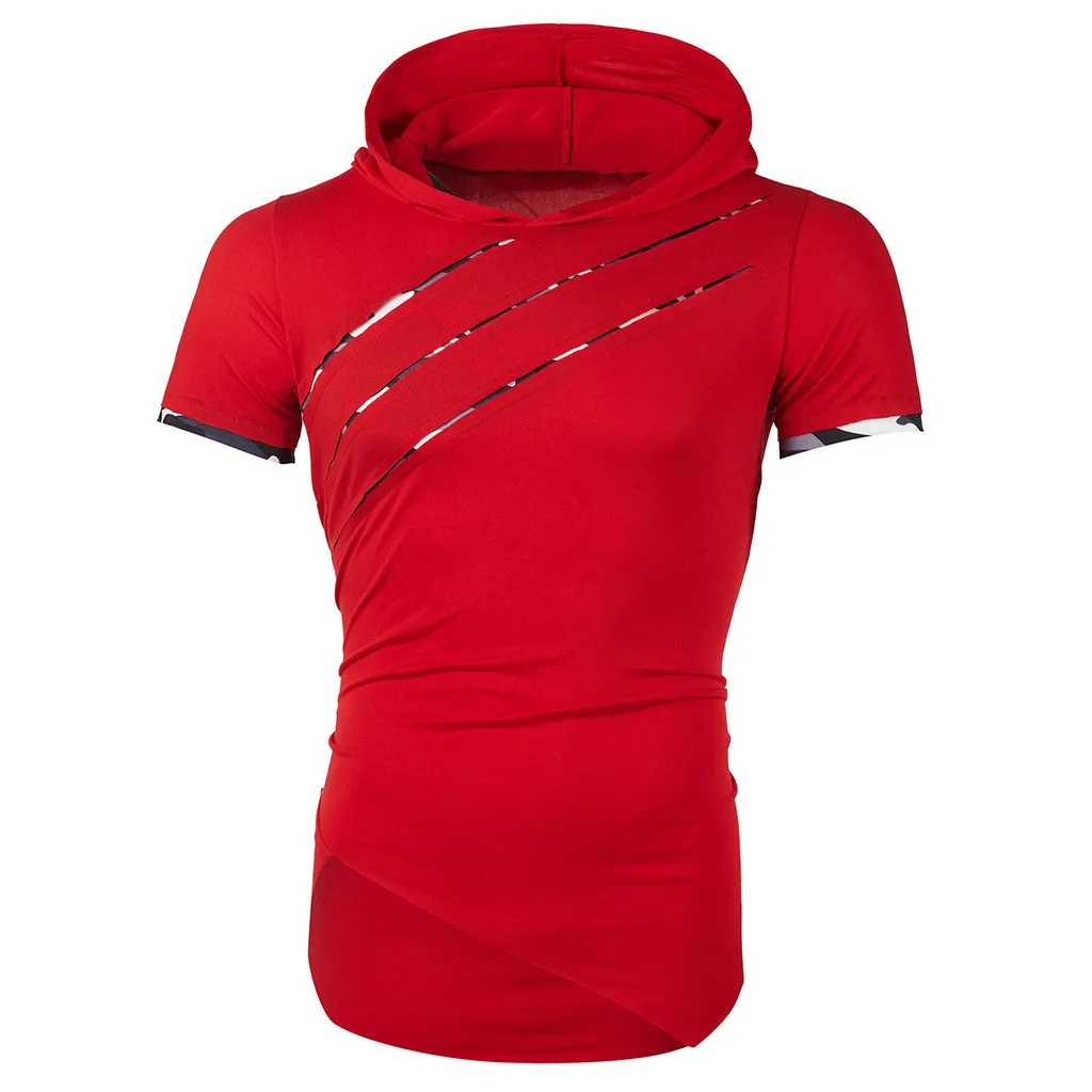 New Hooded Etnies T Shirt Mens Cutout Casual T-shirts Summer Skateboard Tee Boy Skate Tshirt Tops - Цвет: Красный