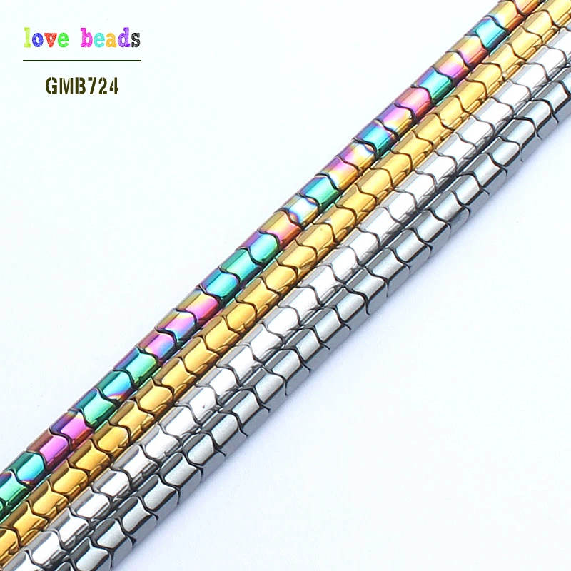 

High Quality 100pcs/lot 5*4mm Natural Hematite Stone Cube Loose Spacer Beads Dyed Color for DIY Bead Bracelet Necklace
