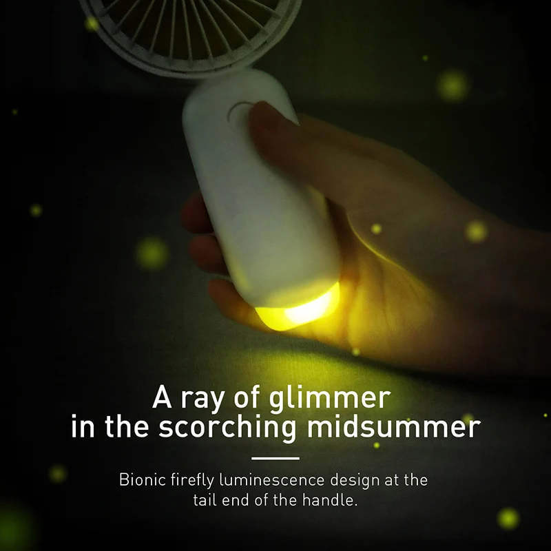 Baseus Portable USB Fan Handheld Mini Fan With LED Light Summer Cooler Cooling Electric Fan 3 2