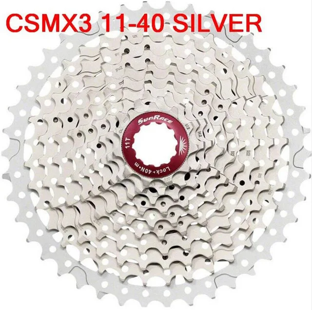 Sunrace 10 скоростная кассета CSMS3 CSMX3 11-40 т 42 46 T велосипедная кассета для Shimano SRAM маховик 11-40 11-42 11-46 10 s кассета - Цвет: MX3 11-40T Silver