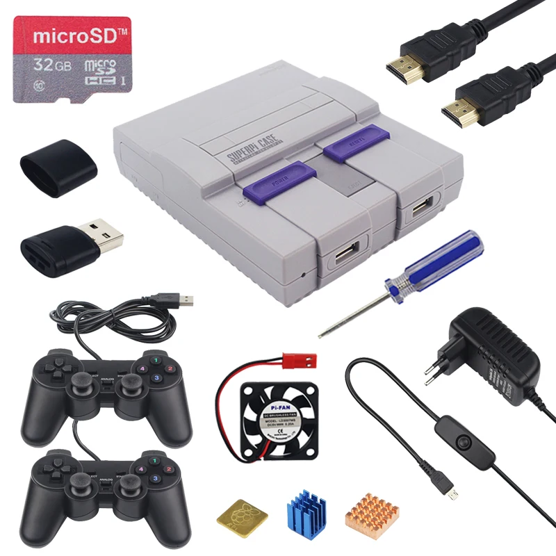 

Raspberry Pi SUPERPIE CASEU Retroflag Case + Game Controller + 32GB SD Card + HDMI + 3A Switch Power Adapter for RPI 3B+ B Plus