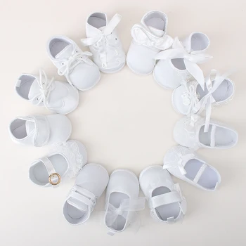 

Delebao Christening Baby Shoes For 0-12 Months Pure White Baptism & Christening Shoes