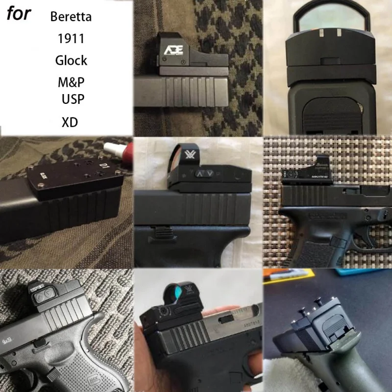 Оптика Beretta 92 Glock 17 19 22 1911 пистолет рефлекторный прицел Крепление Адаптер Пластина