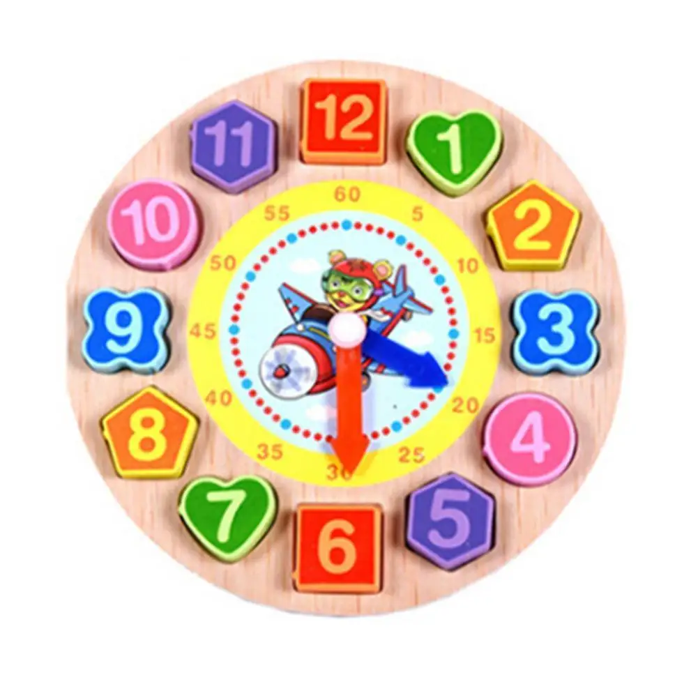 1 шт./компл. 4 модели паззлы цифровые деревянные часы животных мультфильм образовательная игрушка красочные геометрические фигуры игрушки для распознавания - Цвет: tiger