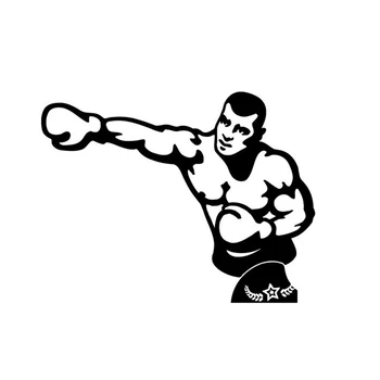 

15CM*11.6CM Interesting Boxing Sports Silhouette Vinyl Decal Car Sticker Black/Silver S9-0583