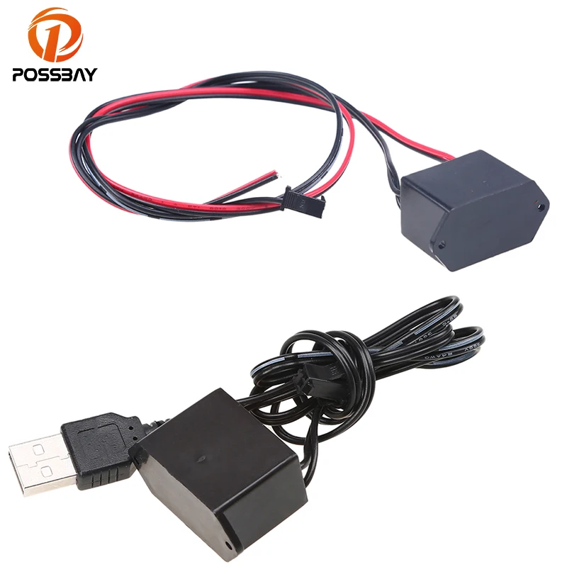 POSSBAY черный USB 5 В 1A инвертор питания/выход сигареты разъем регулятор постоянного тока для EL провода электролюмин