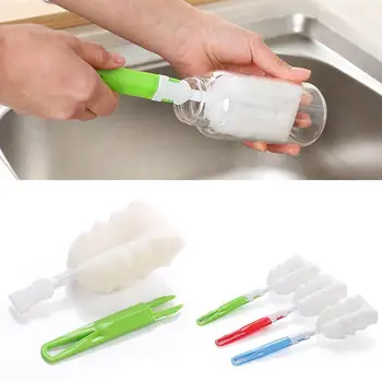 

Soft Sponge Baby Bottle Cleaning Brushes Long Handle Portable Household Baby Bottles Bowl Cleaning Brush Easy Hanging