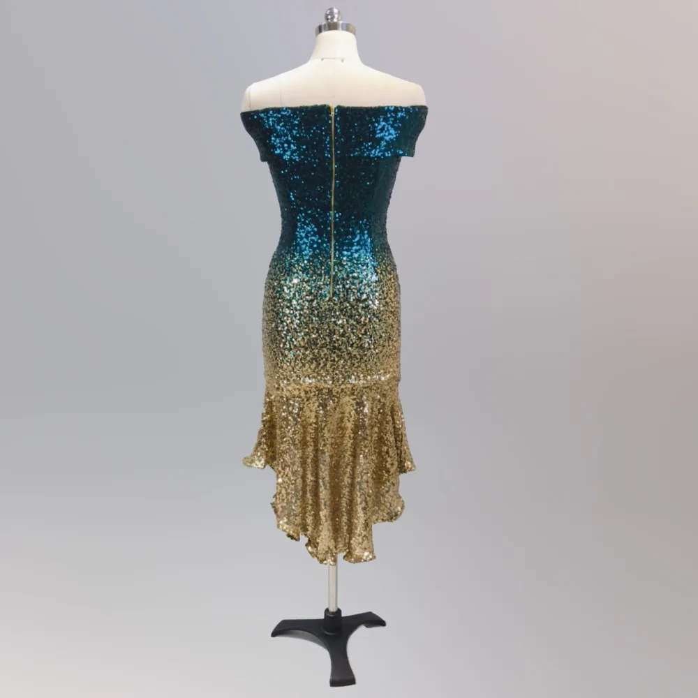 Mermaid party dress women 2019 sexy sequin club vestidos off shoulder evening robe femme asymmetrical tight slim dress summer (29)