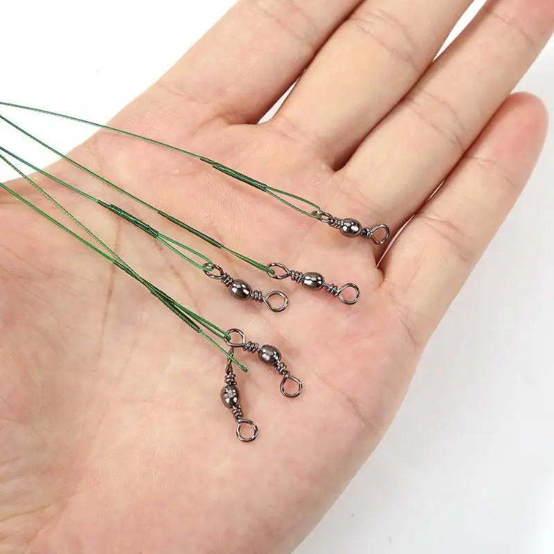 

5pcs/Bag Anti-bite Fishing Lure Trace Rope Wire 15cm 20cm pesca Leader Line Swivel Tackle For Rivers Lakes