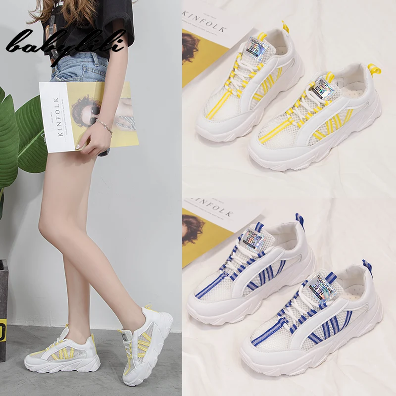 

New Women Casual Shoes Mesh Comfortable Breathable Platform Woman Sneakers Ladies Trainers Chaussure White Sneakers for Women