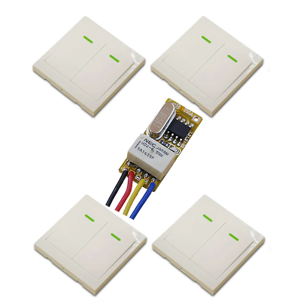 

2017 Small Remote Relay Switch 3.6V 4.8V 5V 6V 9V 12V Wide Voltage Mini Receiver Transmitter Normally Open Close Wireless Switch