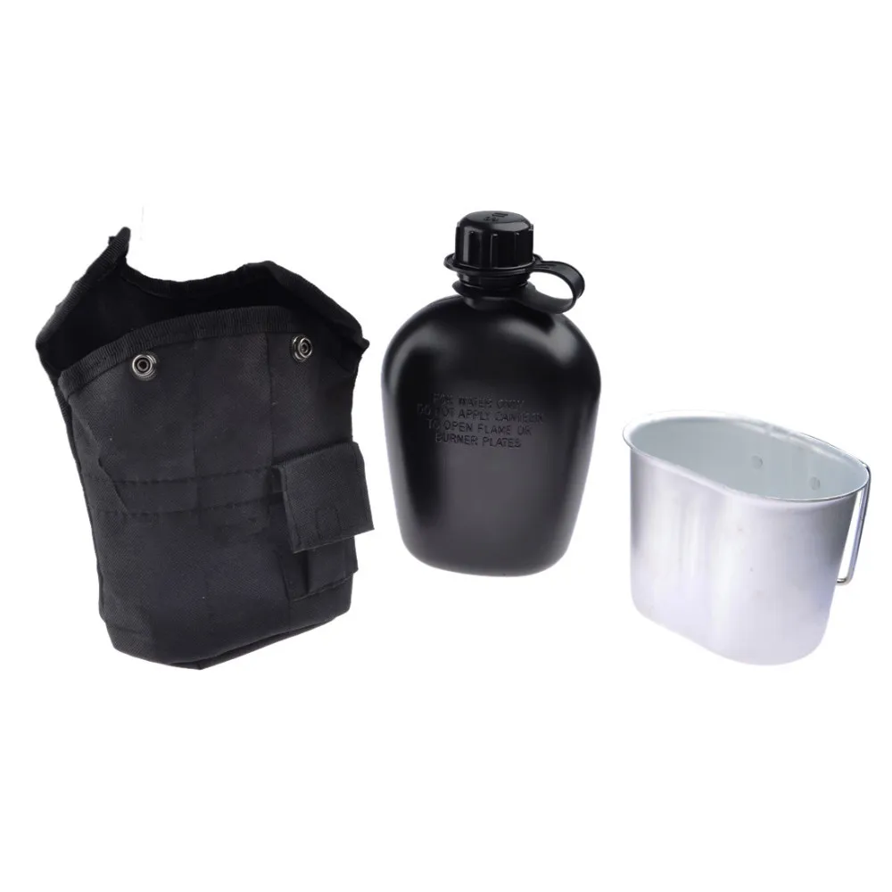 

3PCS/Set Portable Canteen Tactical Water Bottle Army Cup Thermal Insulation Survival Kettle Military EDC Tool Kit Camping Hiking
