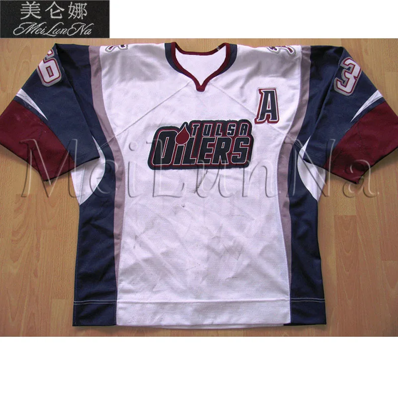 

MeiLunNa Custom CeHL ECHL Tulsa Oilers Hockey Jerseys Home Road Third Sewn On Any Name NO. Size