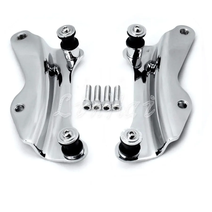 New Chrome 4 Point Docking Hardware Kits Detachable For Harley Touring 2014 2018docking