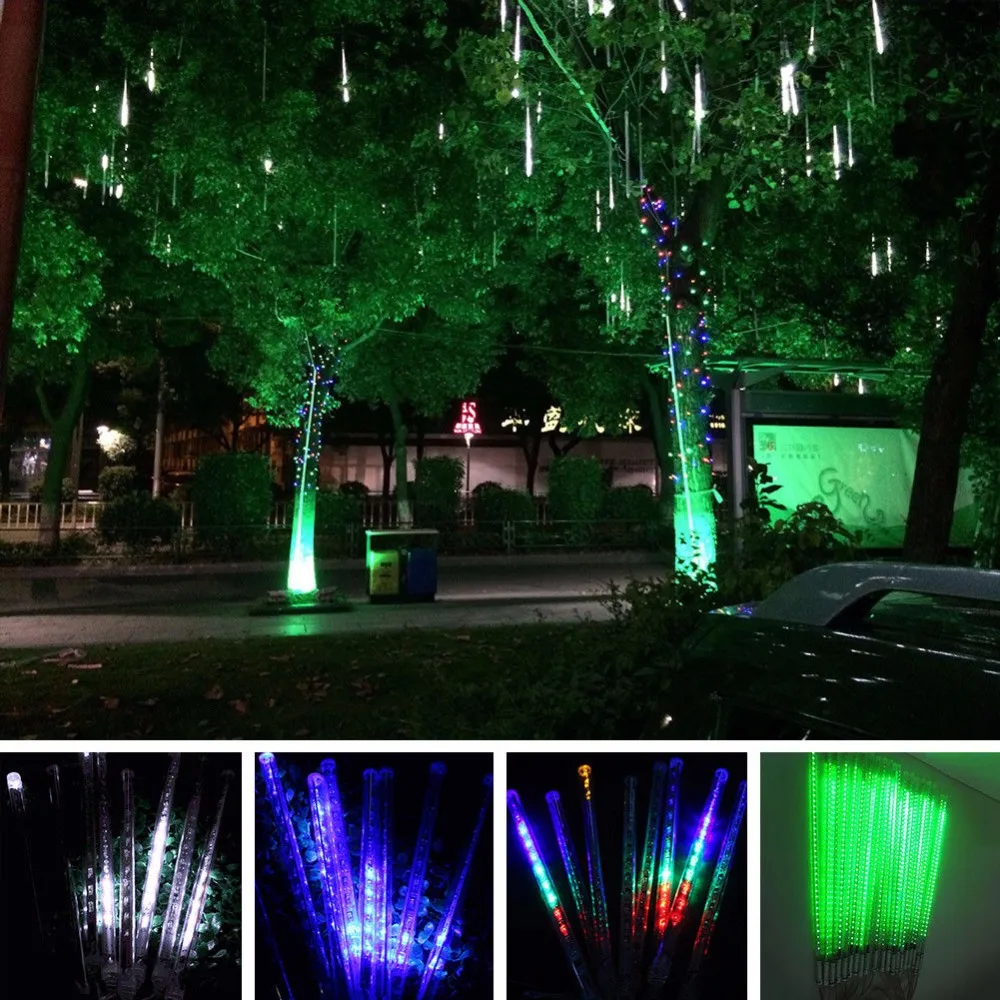 30 см светодиодные водонепроницаемые лампы Метеоритный дождь Дождь 8 трубка открытый свет Рождественская елка