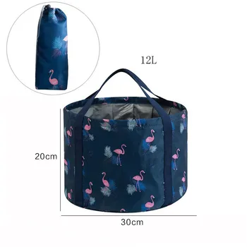 

Portable Outdoor Travel Bag Foldable Folding Camping Washbasin Basin Bucket Bowl Sink Washing Bag Water bucket 12L
