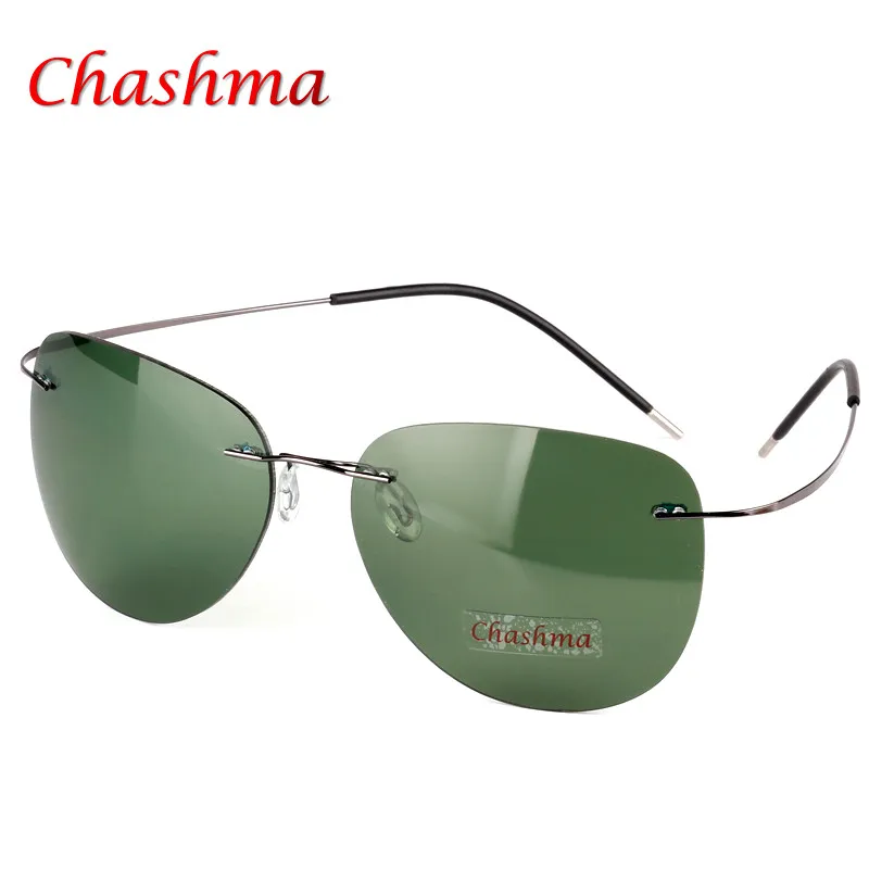 Brand Designer Aviator Eye Glasses Ultra Light Rimless Glasses Titanium frame Polarized Sunglasses Men font b