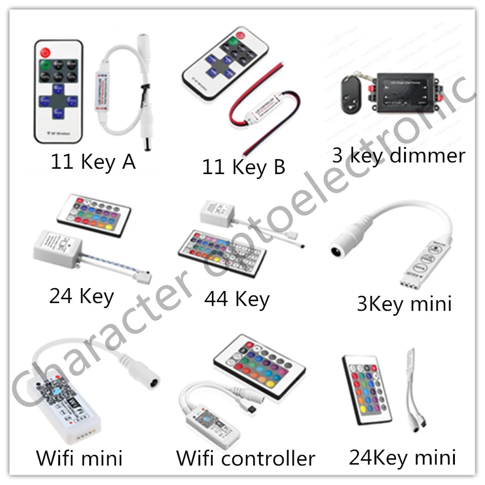 

LED Strip Light Mini 3/24/44 Key IR Remote Wireless Controller Wifi LED RGB Controler DC12V MIni Wif 3 key For 3528 5050 RGB
