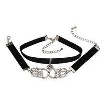 2 Pcs/lot Unique Design Luxury Brand Fashion Romantic Crystal Flowers Leather Necklace For Women Charm Jewelry Factory Wholesale