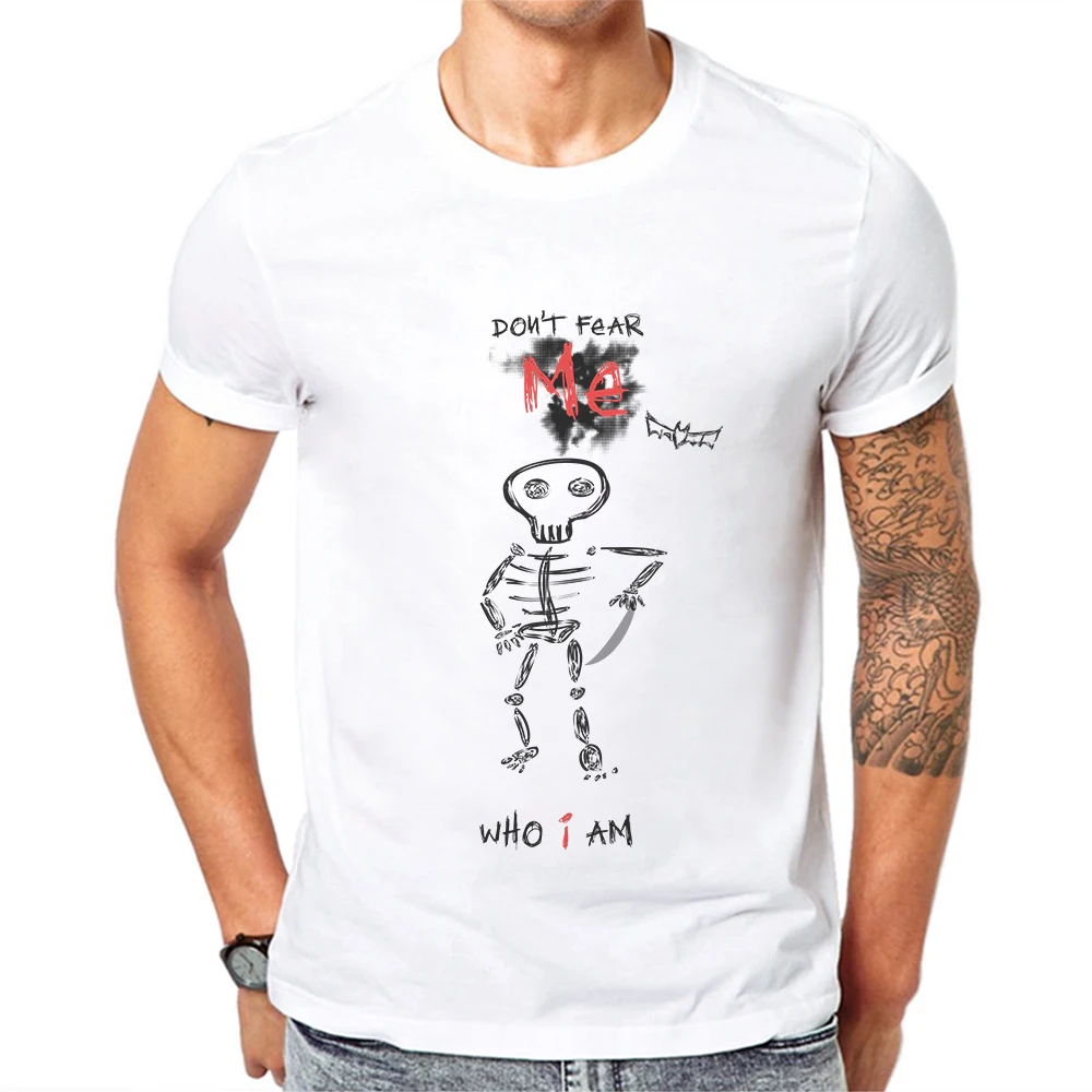 

Skull Design Men T Shirt Cotton O-Neck Clothes Trend Don't Fear Me Men Printed Tees Short Sleeve T-Shirt Tops Camisetas Hombre