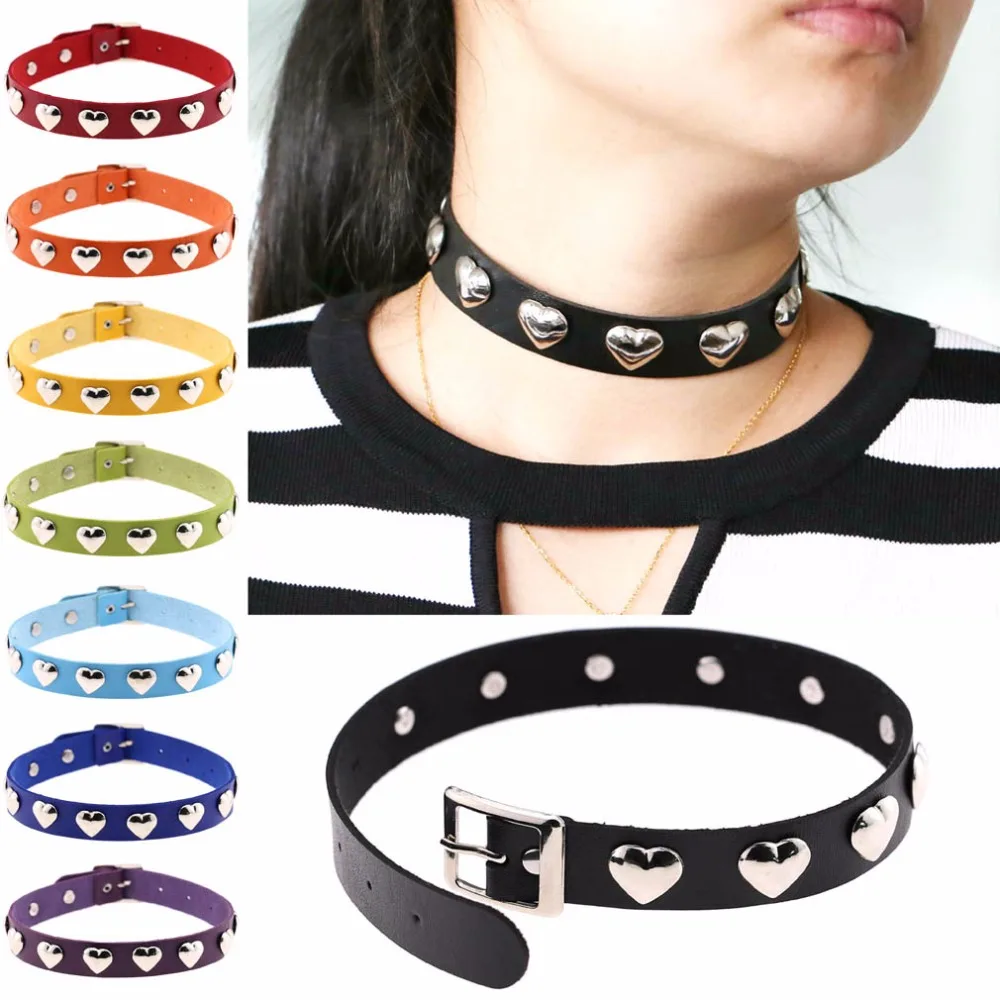 Женское колье чокер из ПУ кожи с заклепками|jewelry style|choker necklacecollar choker |