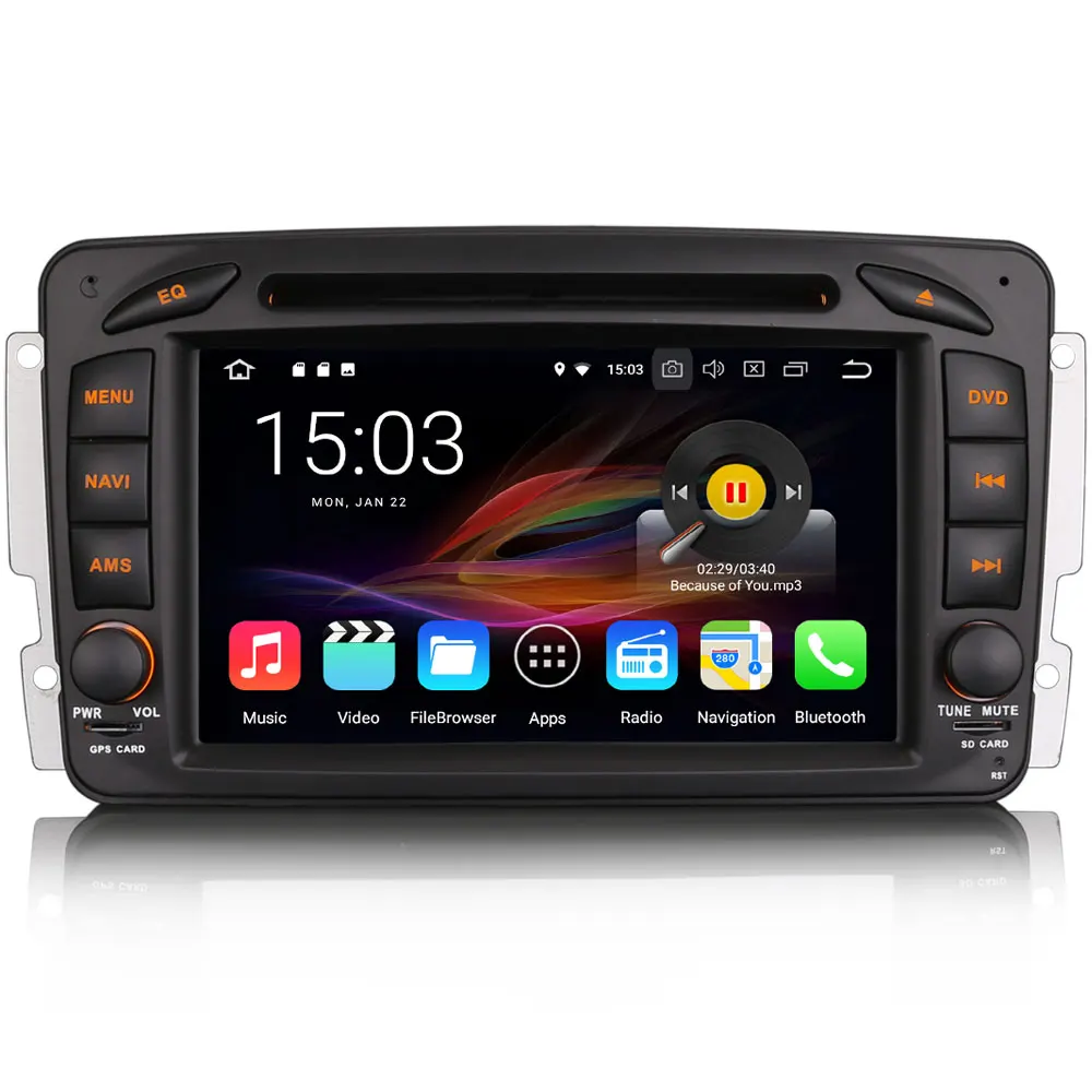 Clearance Erisin ES8857C 7" Android 8.0 Octa core 4G RAM Car DVD GPS Radio DVR DAB+ DVD for Mercedes C/CLK-Class W203 Viano Vito 4