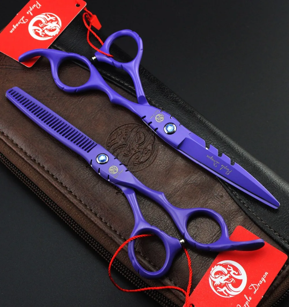 Высокое качество 5,5 или 6 дюймов фиолетовый дракон Профессиональные ножницы для волос набор, резка и истончение ножницы парикмахерские ножницы