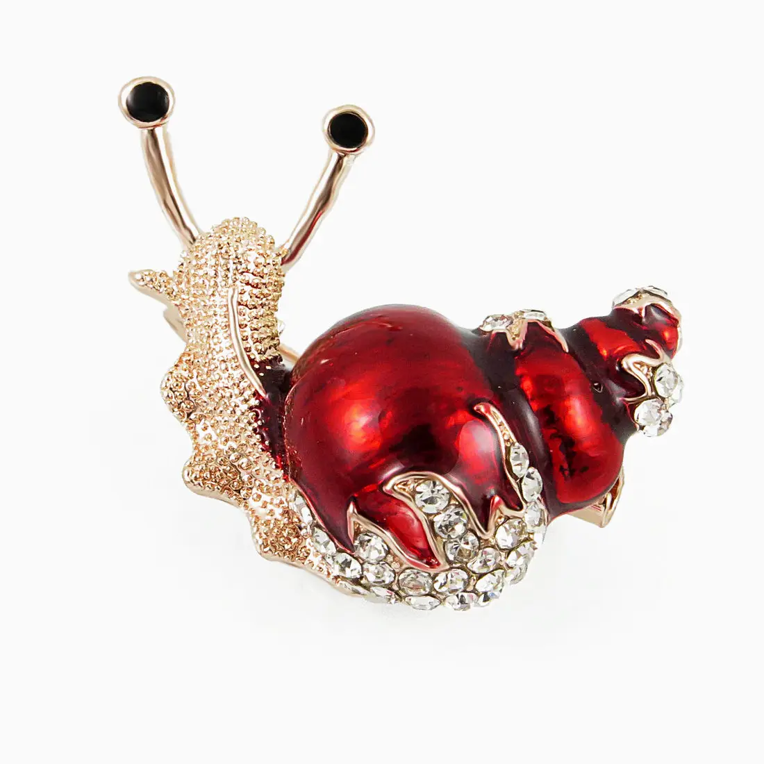 

Tianbo High Quality Green Red Snail Brooches Crystal Enamel Insect Brooch Pins For Women Men Dress Hijab Jewelry