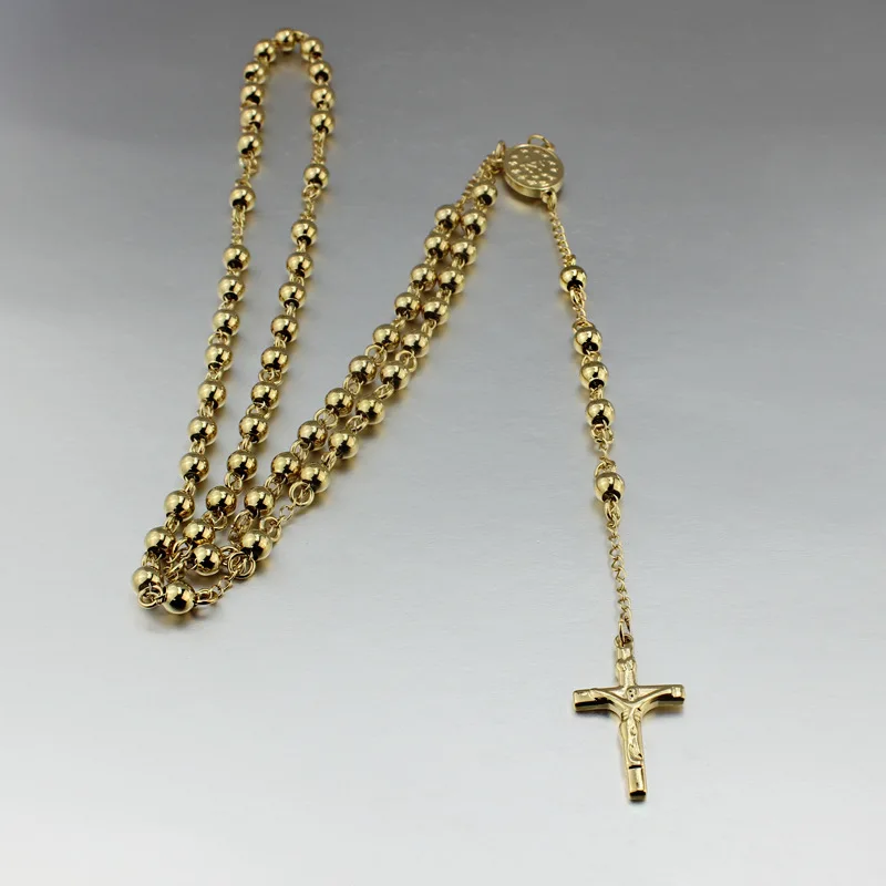 6.0mm Solid Rosary Beads Jesus Cross 
