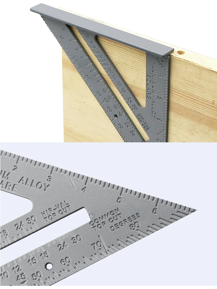 1 шт. " /180 мм 45 градусов треугольная линейка, измерительный инструмент из алюминиевого сплава квадратная угловая линейка; Деревообработка
