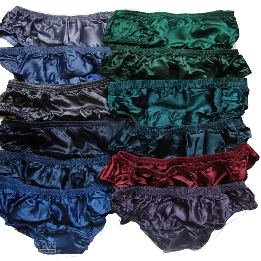 5pcs Men's 100 Silk Briefs Underwear Men Sexy Breathable Brief