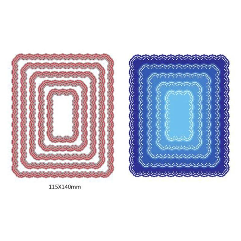 

5pcs/Set Doily Edge Rectangles Metal Cutting Dies Stencil for DIY Scrapbooking Photo Album Embossing Paper Card Decorative Craft