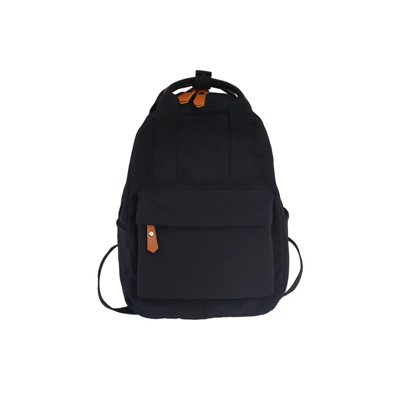 Bag bag female Korean high school students backpack ins wind ancient campus fashion small backpack - Цвет: Черный