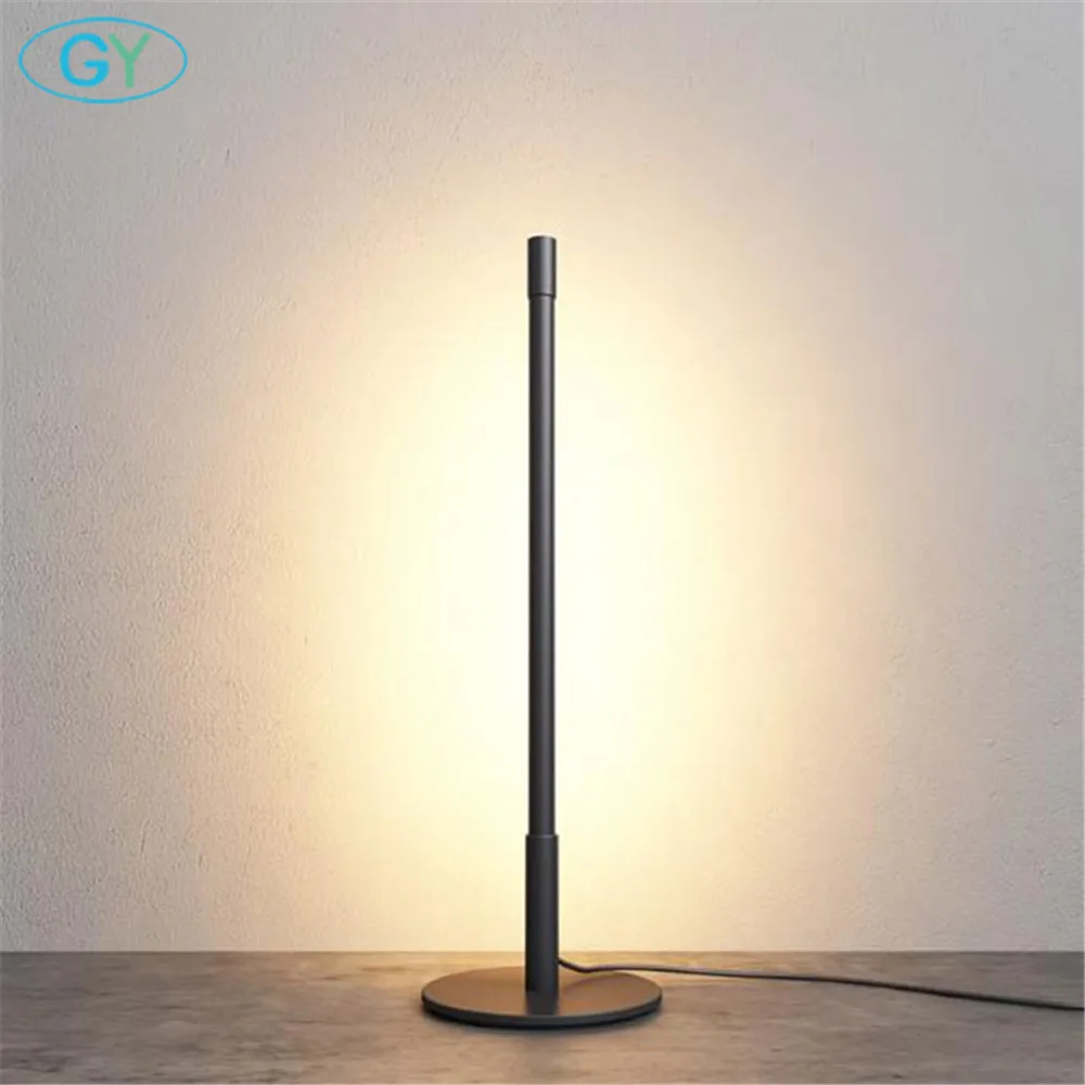 

2019 New Minimalist led table lamp side light output for studying background black 7W led dressing table lighting aluminum lamp